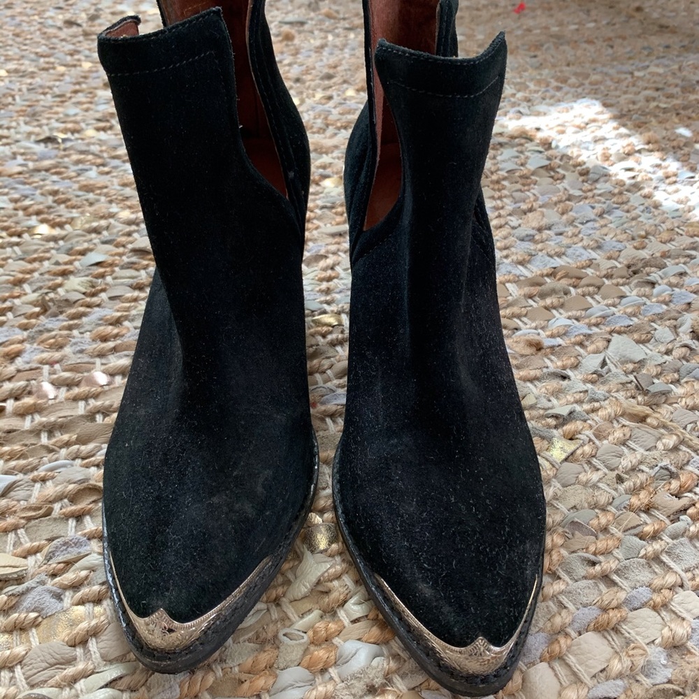 Jeffery Campbell black suede western boots